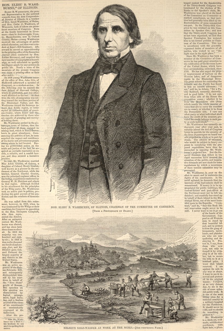 El honorable Elihu B. Washburne de Illinois, presidente del Comité de Comercio, de Harper