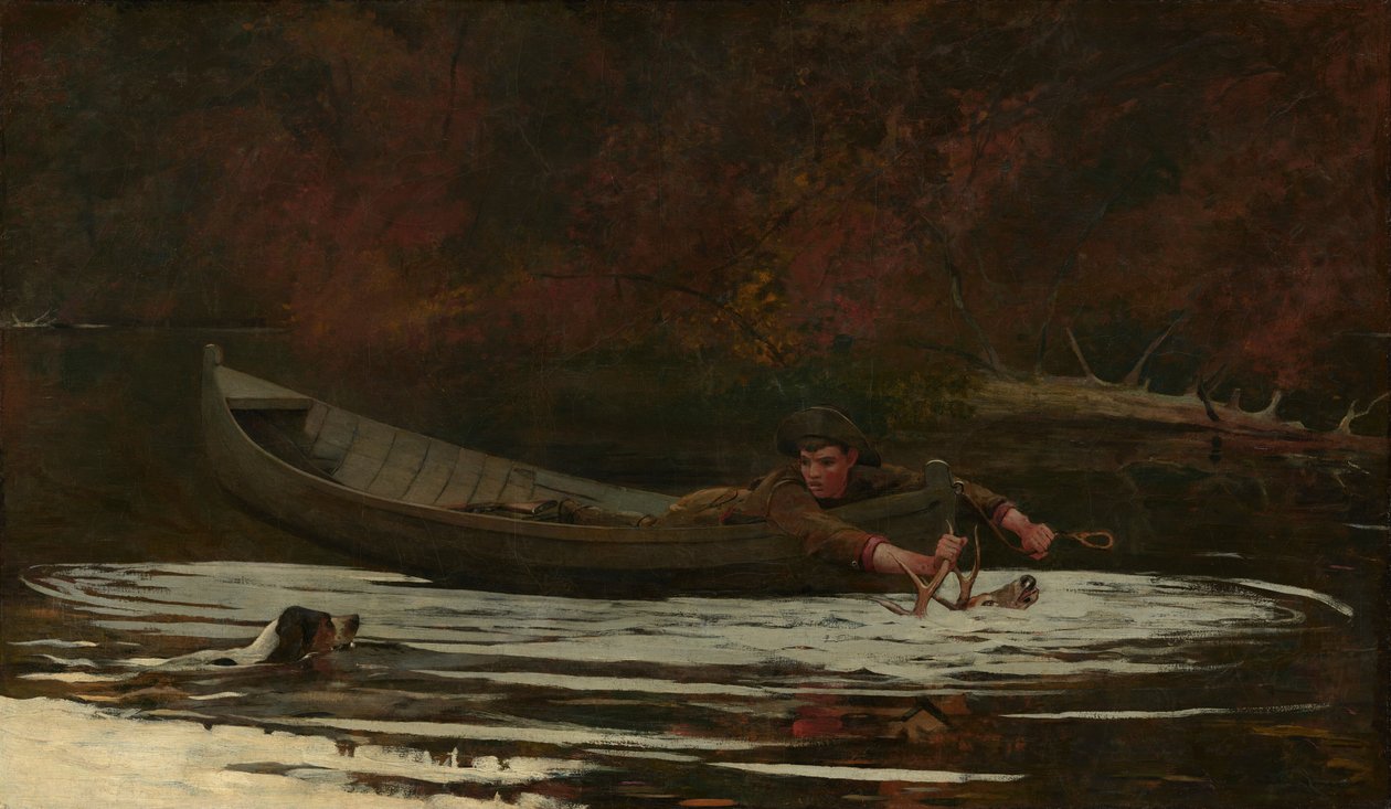 Sabueso y cazador de Winslow Homer
