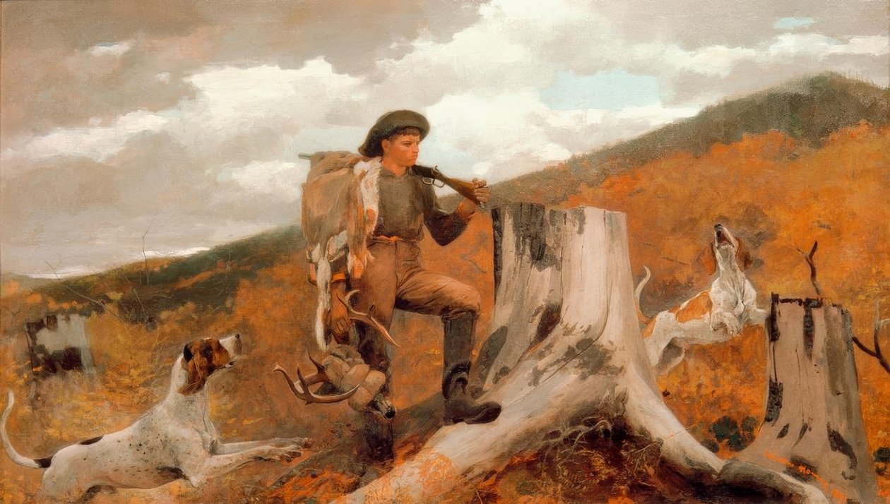 Cazador y perros de Winslow Homer