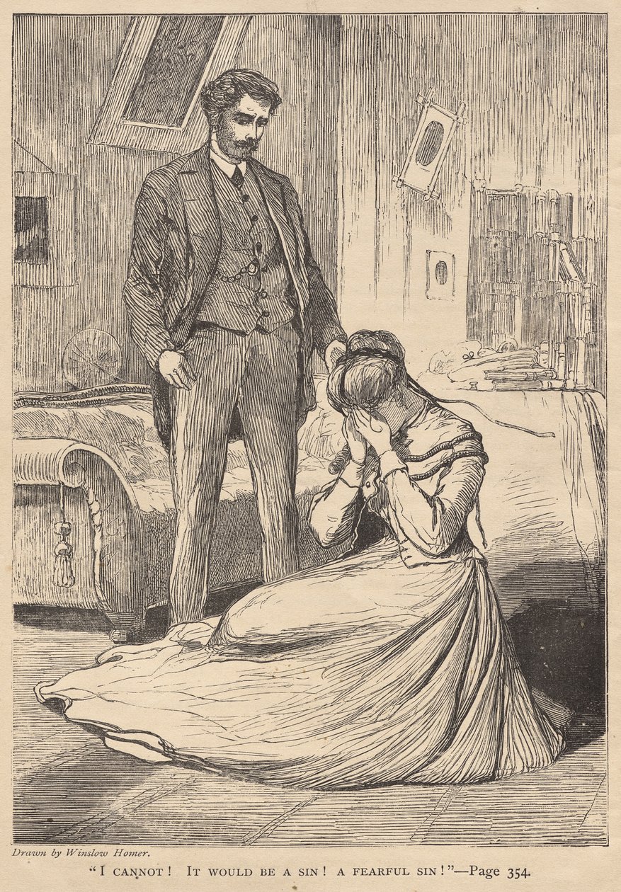 "¡No puedo!  ¡Sería un pecado!  Un temible pecado". de Winslow Homer