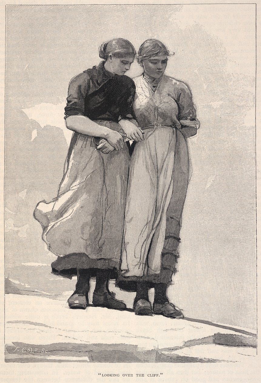 Looking Over The Cliff, de The Century Magazine, noviembre de 1883 de Winslow Homer