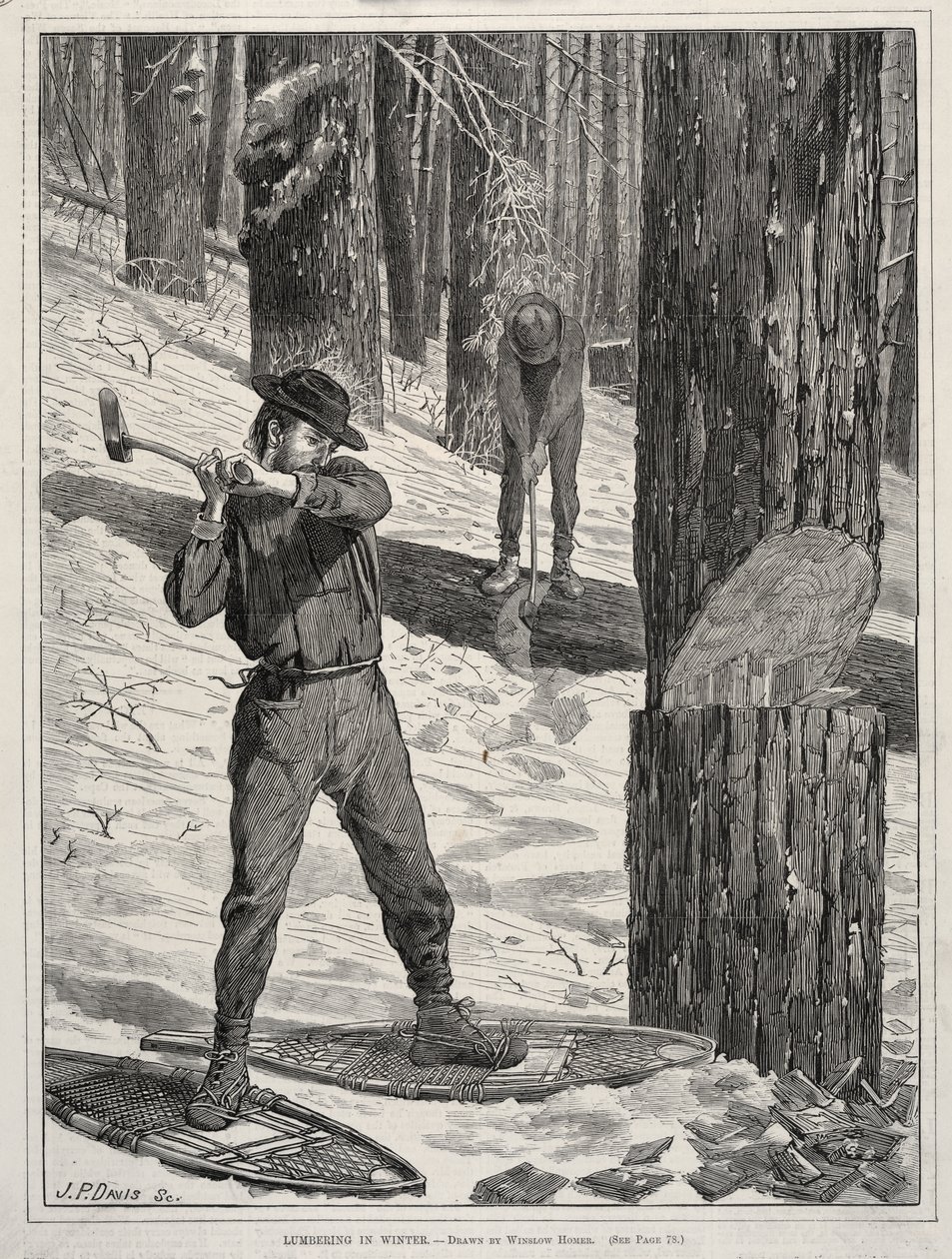 La tala en invierno de Winslow Homer