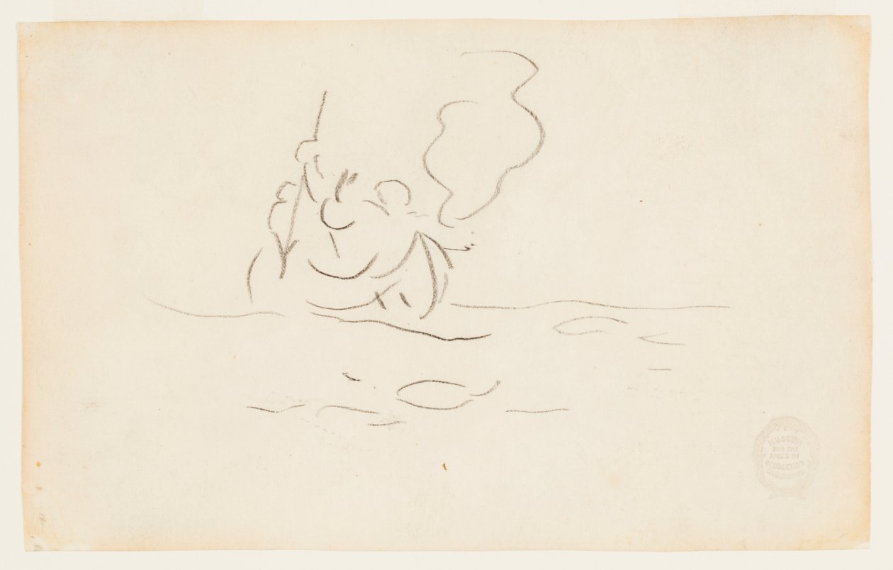 Hombre en una canoa con arpón de Winslow Homer