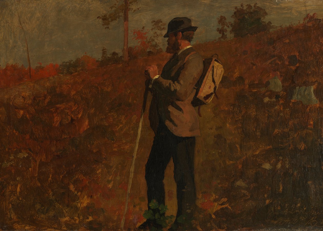 Hombre con una Mochila, 10 de Octubre de 1873 de Winslow Homer
