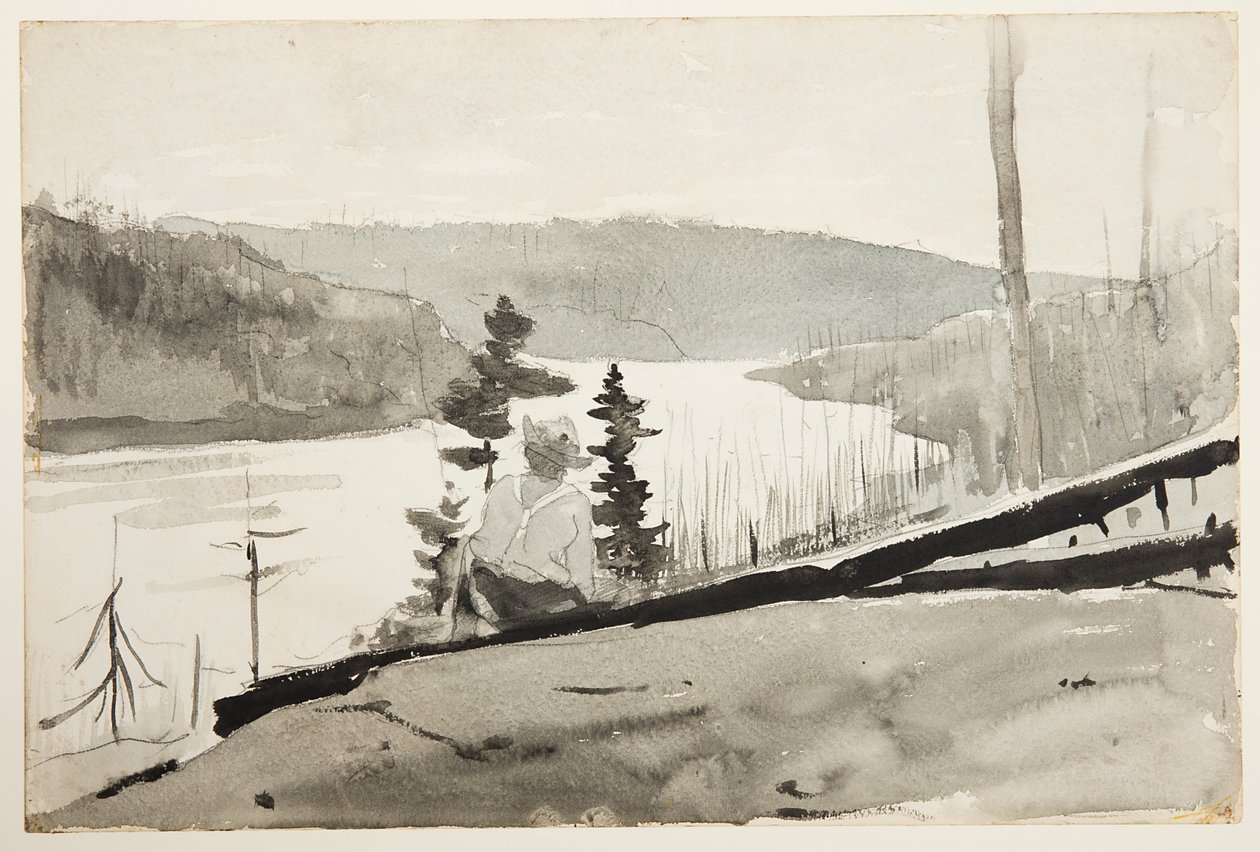 Río de montaña o lago de Winslow Homer