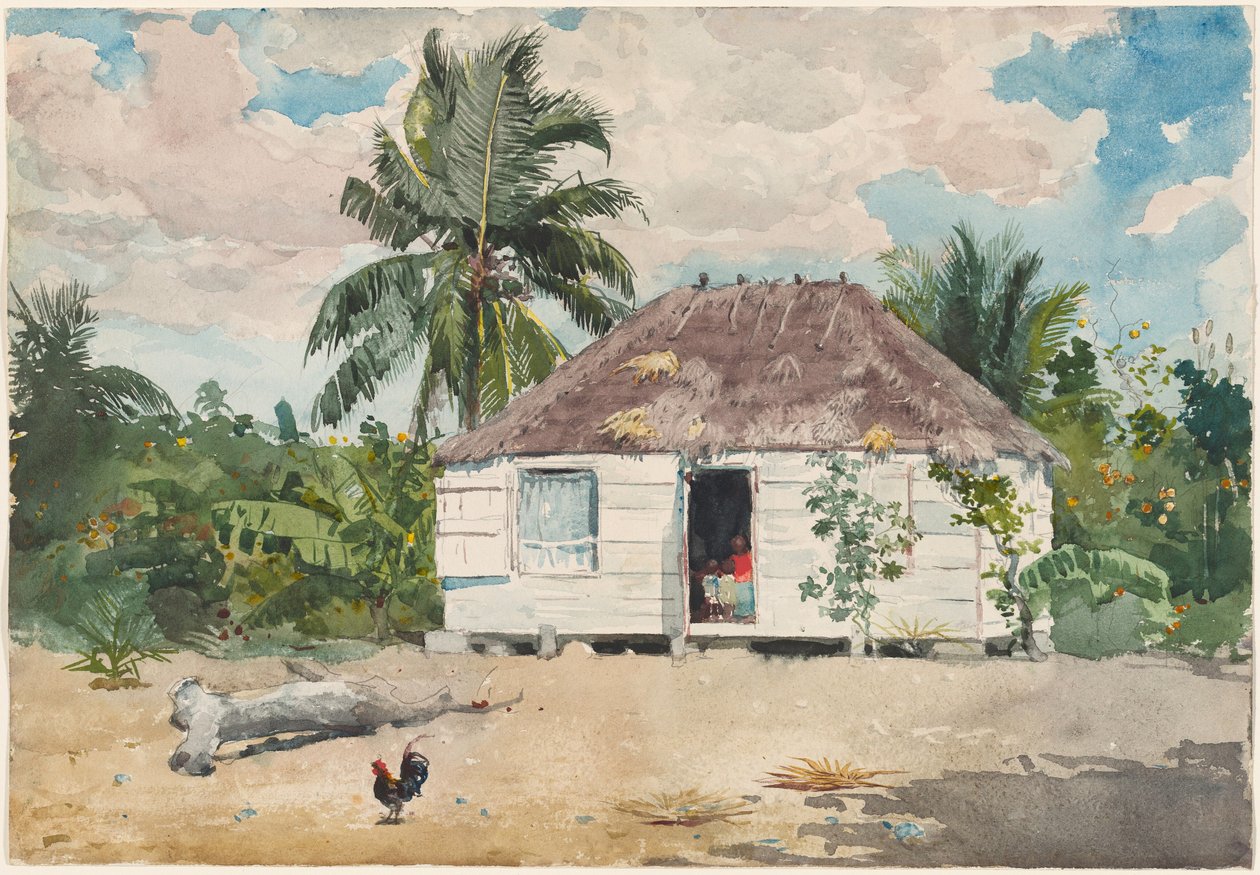 Cabaña indígena en Nassau de Winslow Homer