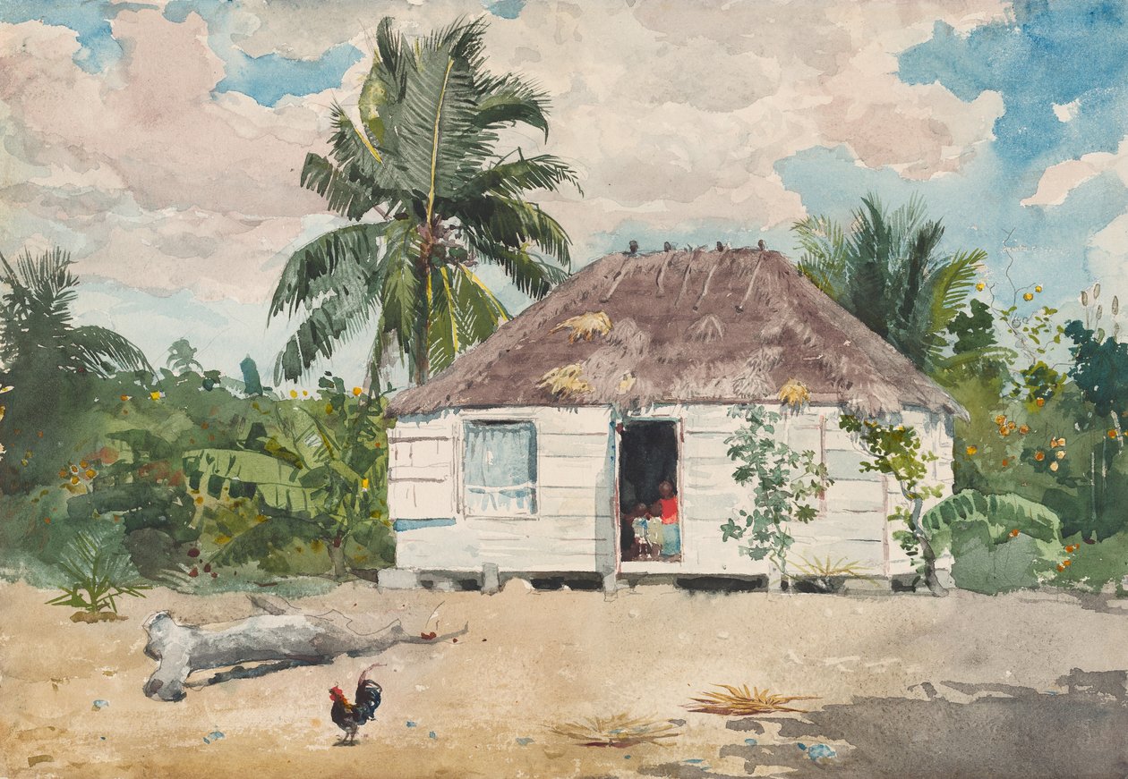 Cabaña nativa en Nassau, 1885 de Winslow Homer