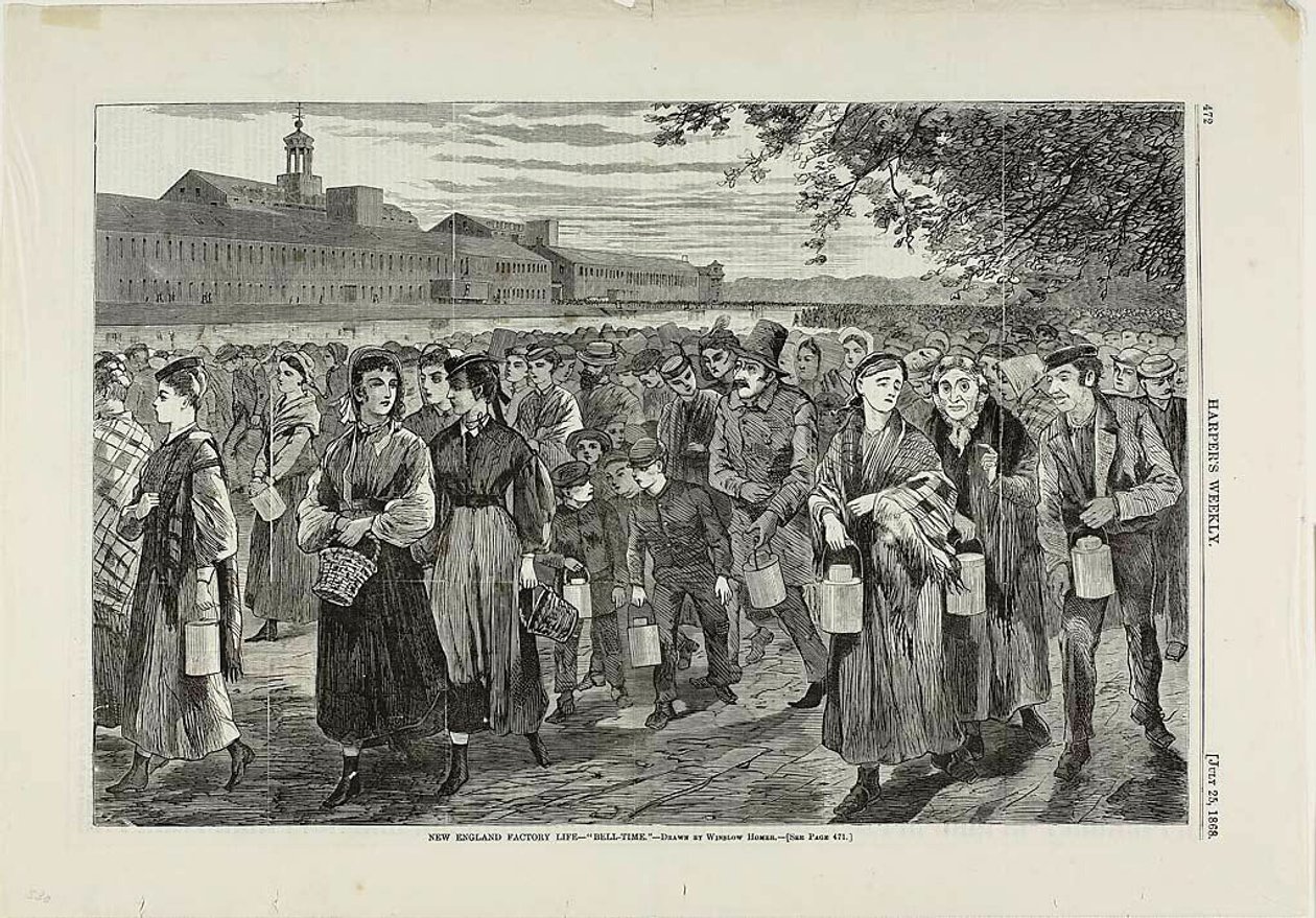 New England Factory Life-"Tiempo de campanas" de Winslow Homer