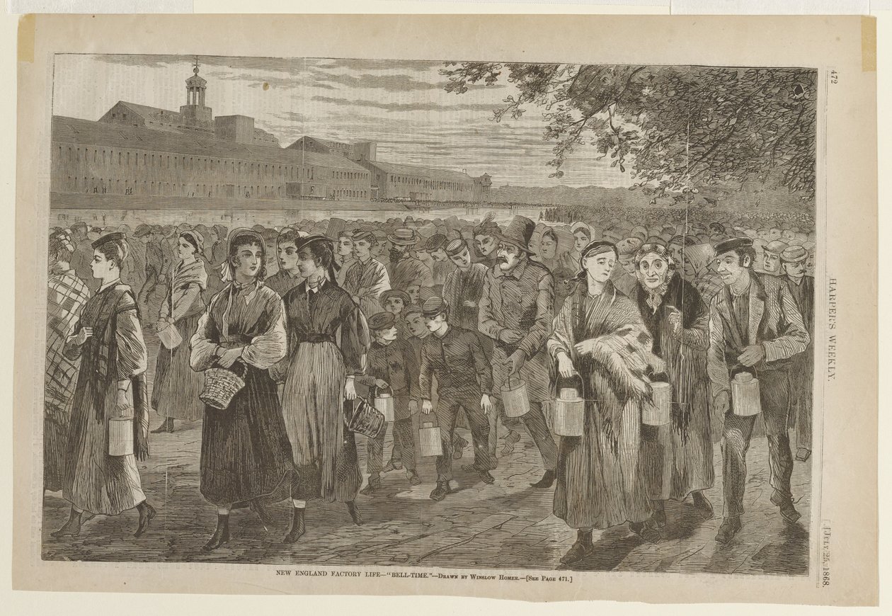 La vida en las fábricas de Nueva Inglaterra: la hora de la campana de Winslow Homer