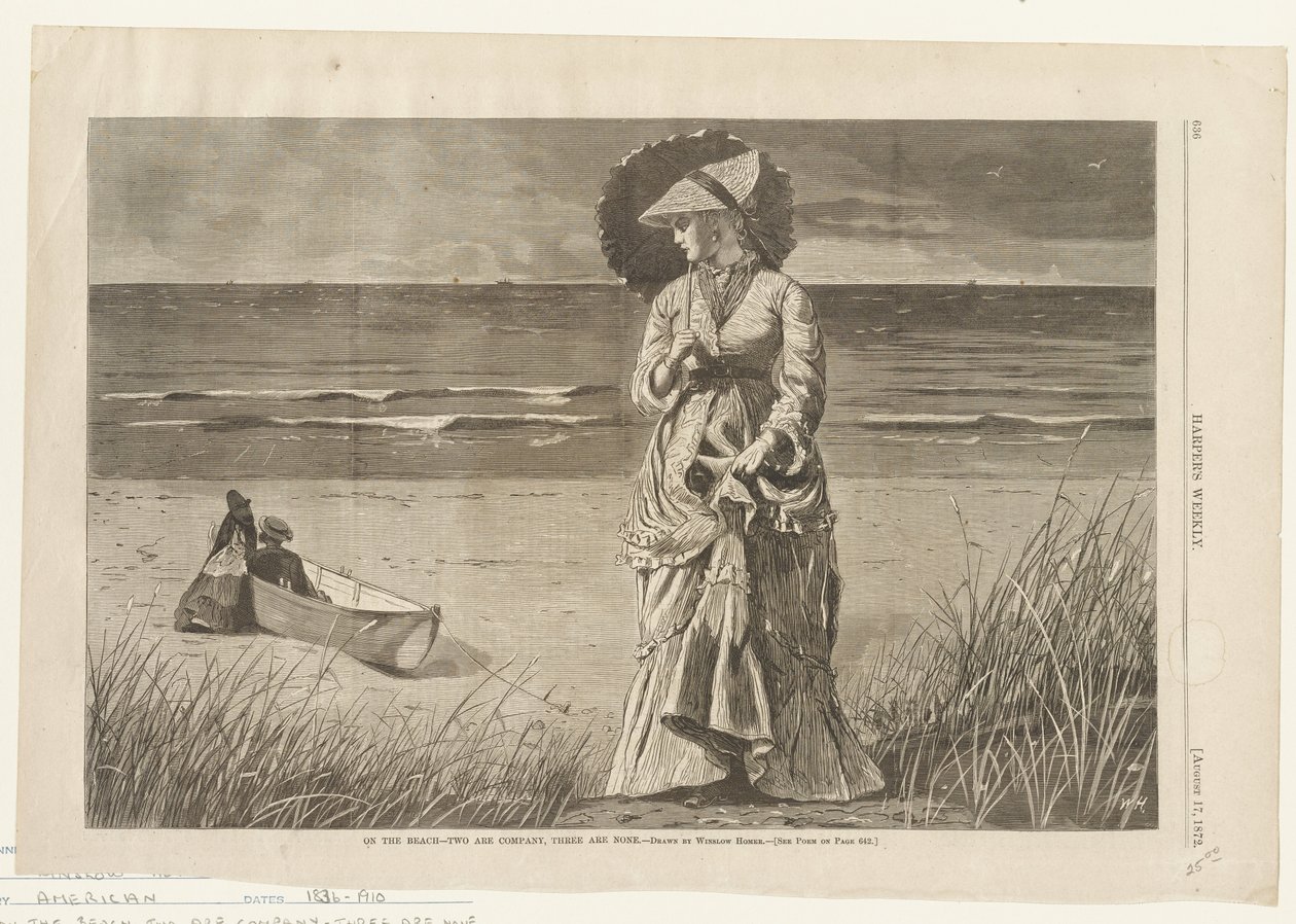 En la playa - Dos son compañía, tres no de Winslow Homer