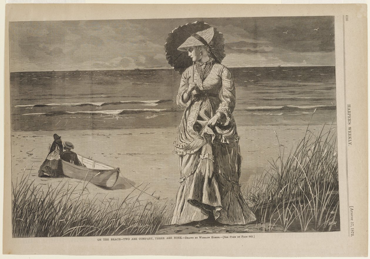 En la playa - Dos son compañía, tres no de Winslow Homer