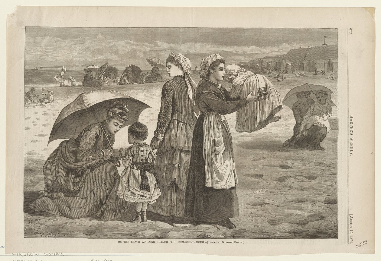 En la playa de Long Branch - La hora de los niños de Winslow Homer