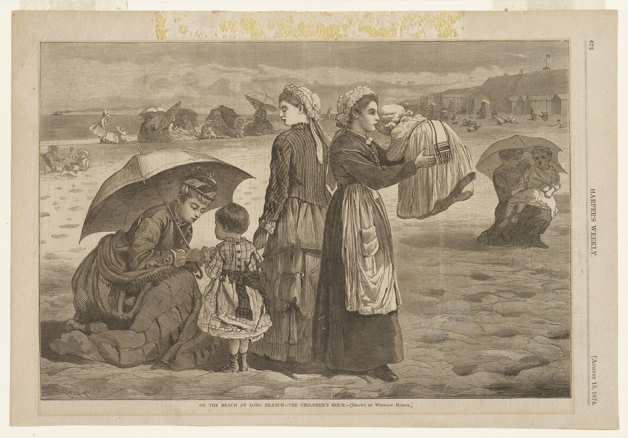 En la playa de Long Branch - La hora de los niños de Winslow Homer