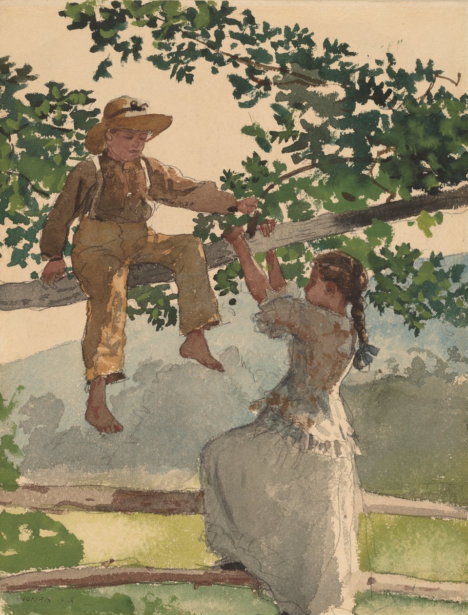 En la Cerca, 1878 de Winslow Homer