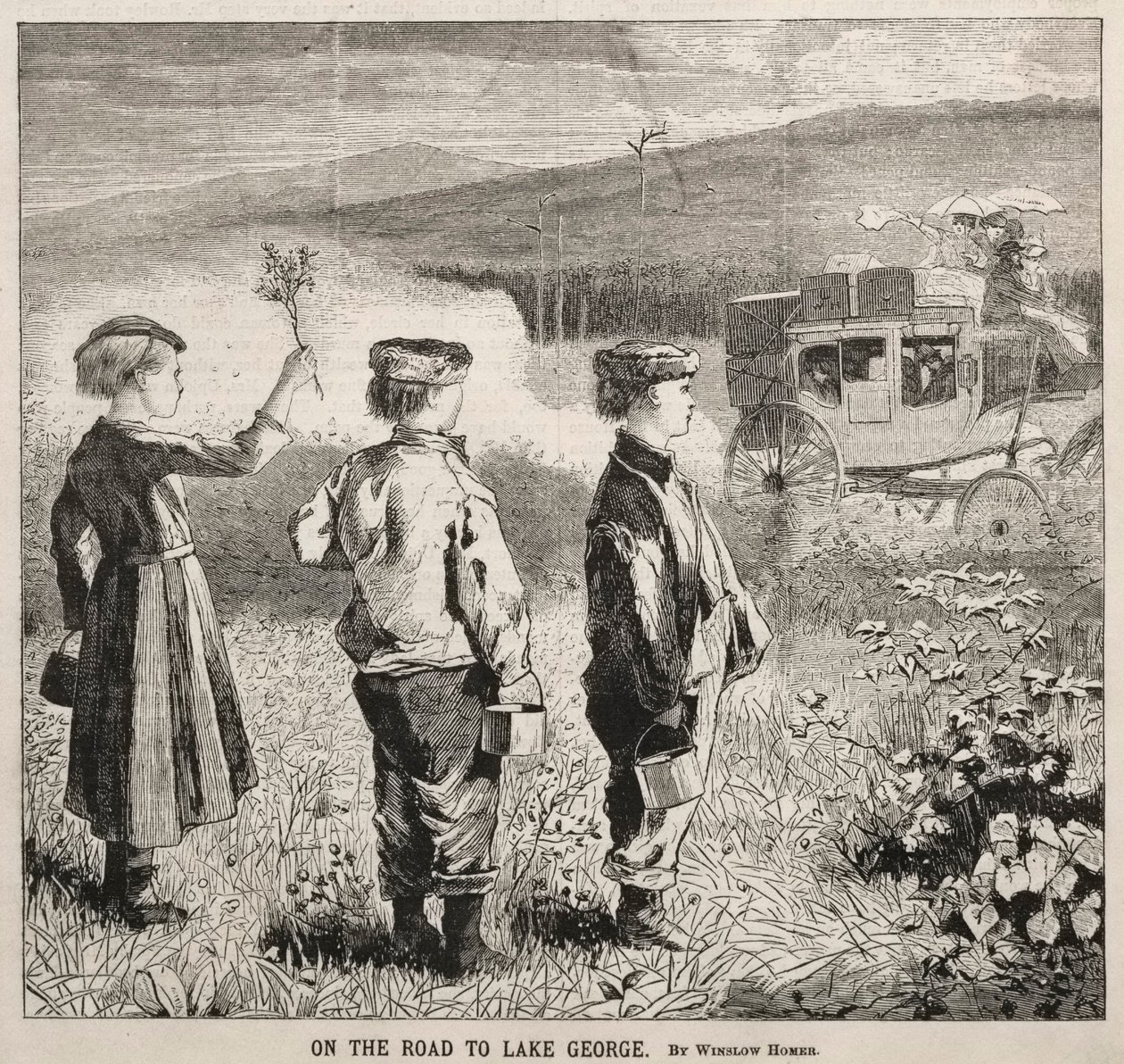 En el camino al Lago George de Winslow Homer