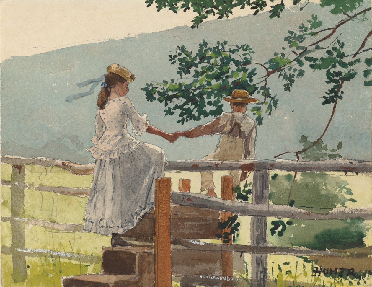 En el peldaño, 1878 de Winslow Homer