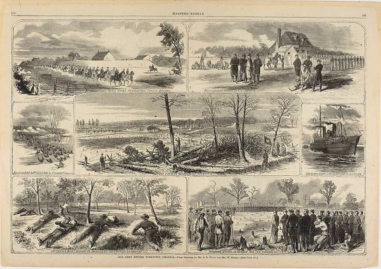 Nuestro ejército ante Yorktown, Virginia de Winslow Homer