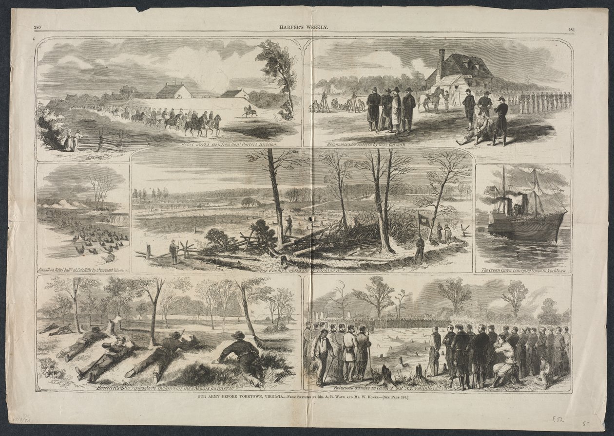 Nuestro ejército antes de Yorktown, Virginia, 1862 de Winslow Homer