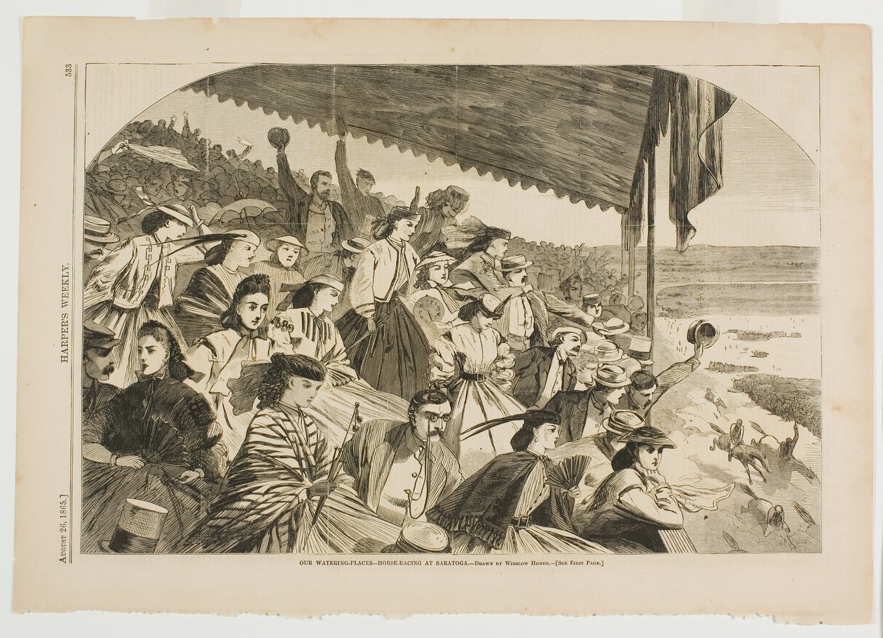 Nuestros abrevaderos-Carreras de caballos en Saratoga de Winslow Homer