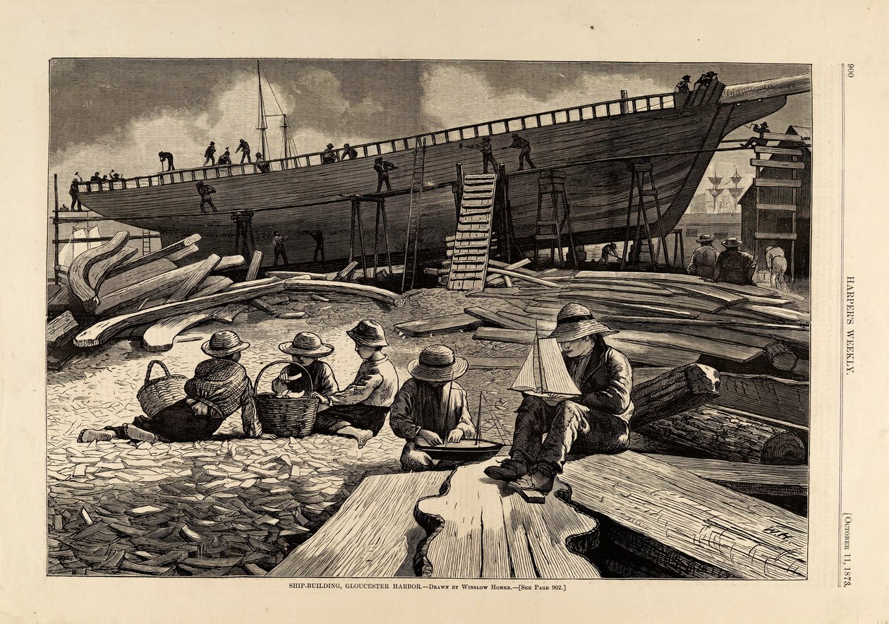 Construcción naval, puerto de Gloucester, de Harper
