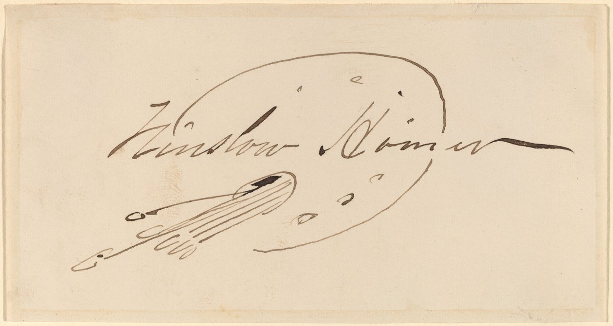 Firma en paleta de Winslow Homer