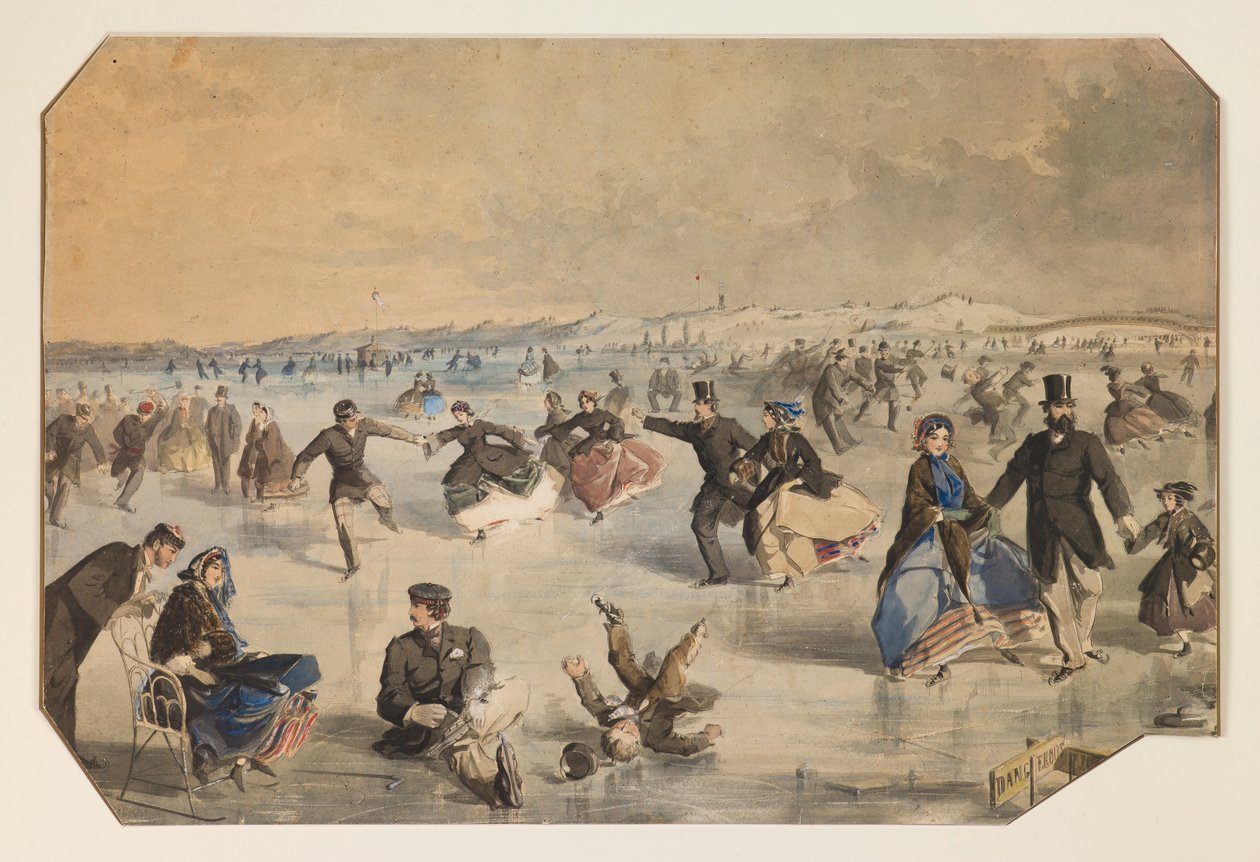 Patinar en Central Park de Winslow Homer