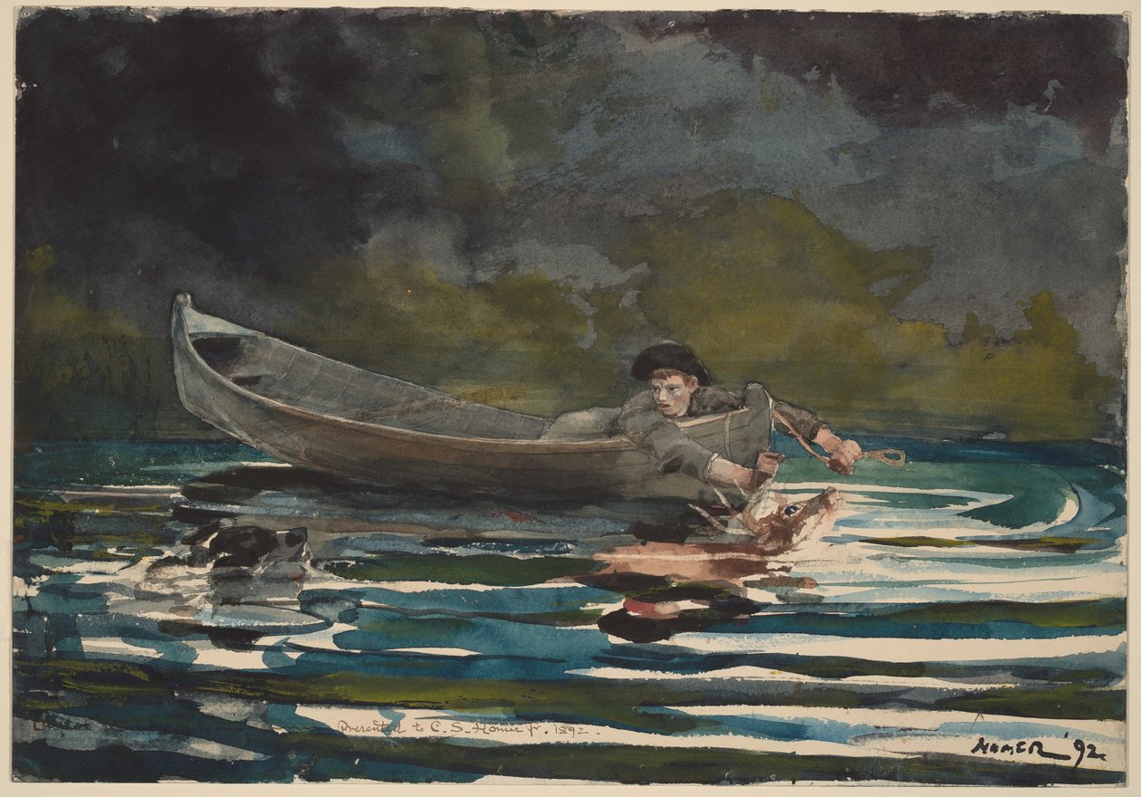 Boceto para «Sabueso y cazador» de Winslow Homer