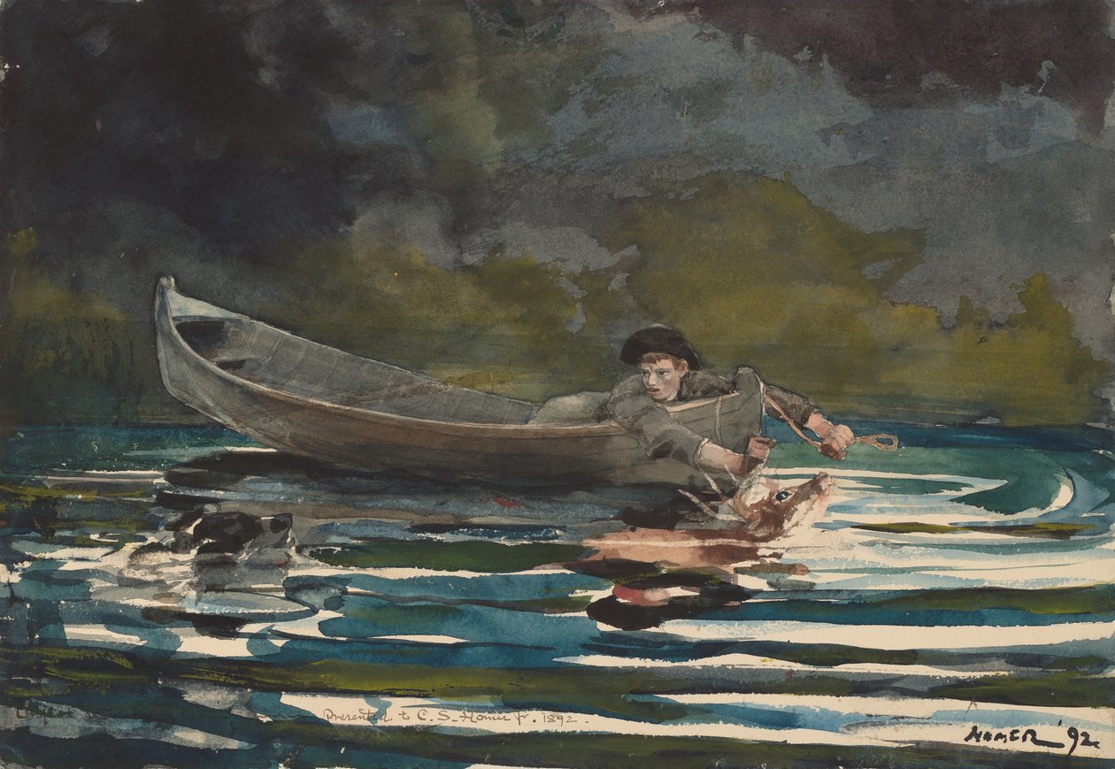 Boceto para Perro y cazador, 1891-1892 de Winslow Homer