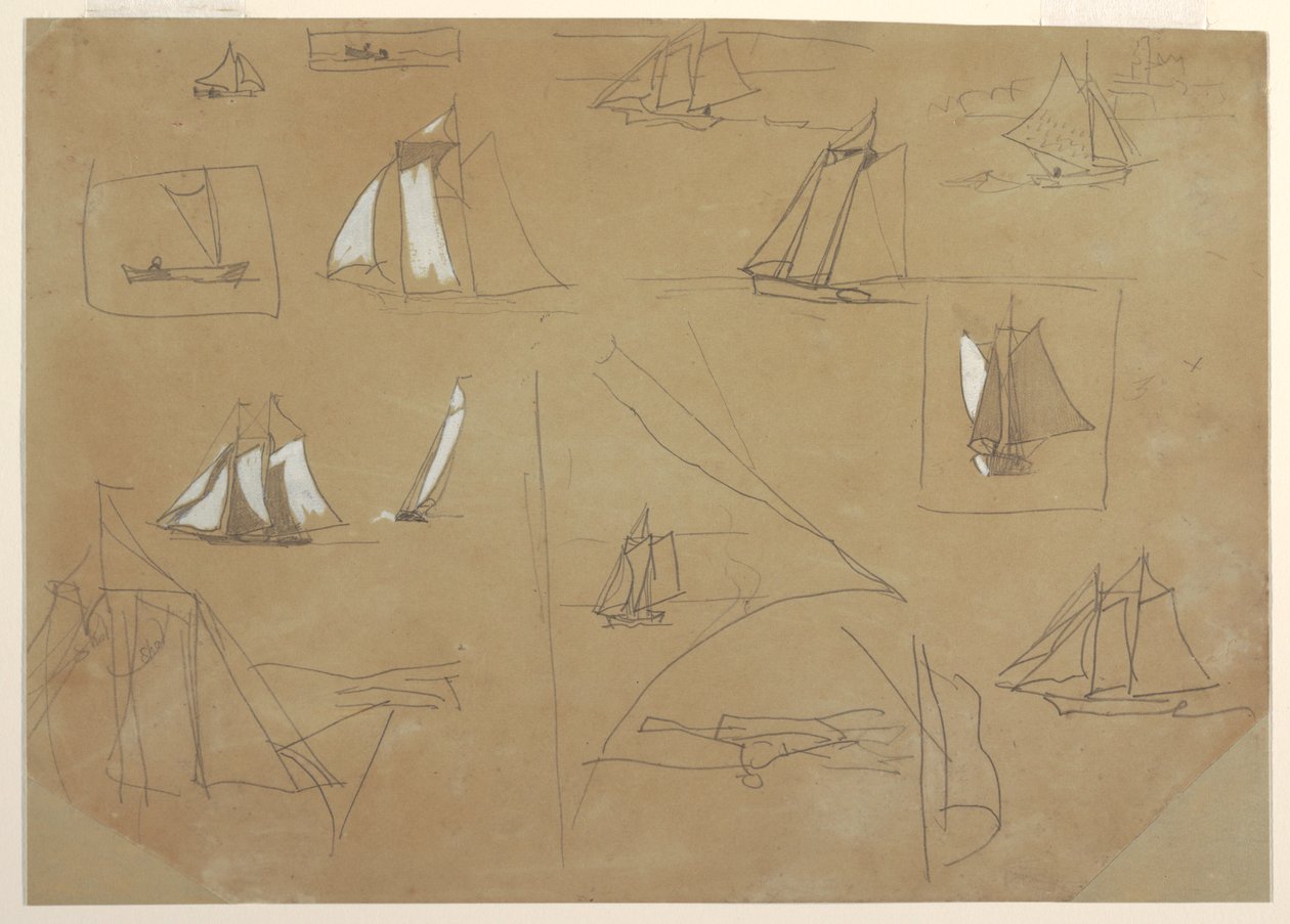 Bocetos de barcos de vela de Winslow Homer