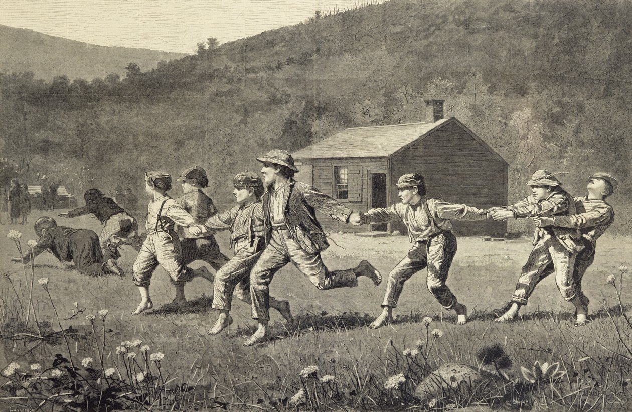 Snap the Whip (grabado en madera) de Winslow Homer