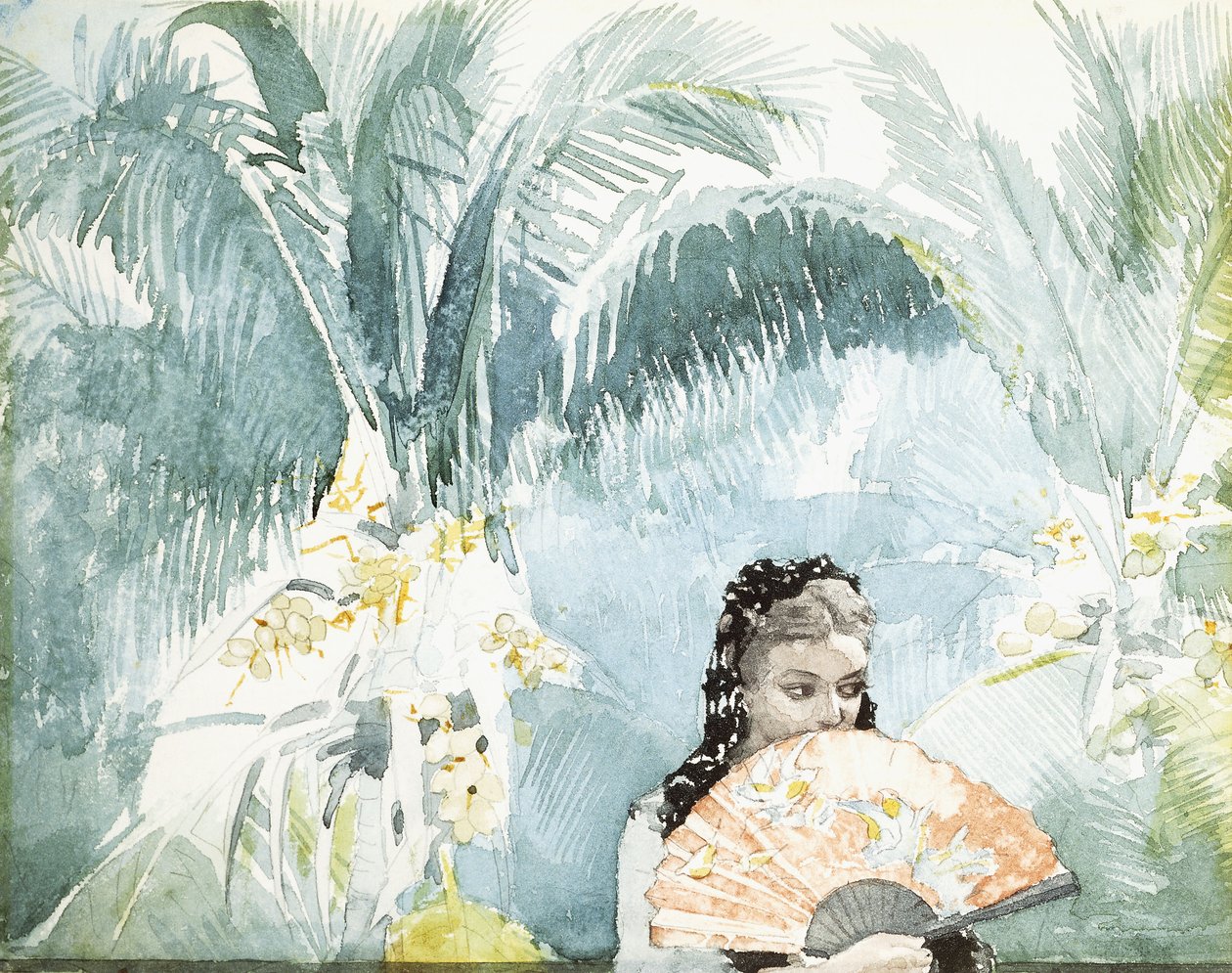 Chica española con abanico, 1885 de Winslow Homer