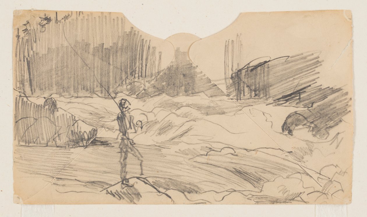 Estudio para "Pesca de Ouananiche," Lago St. John de Winslow Homer