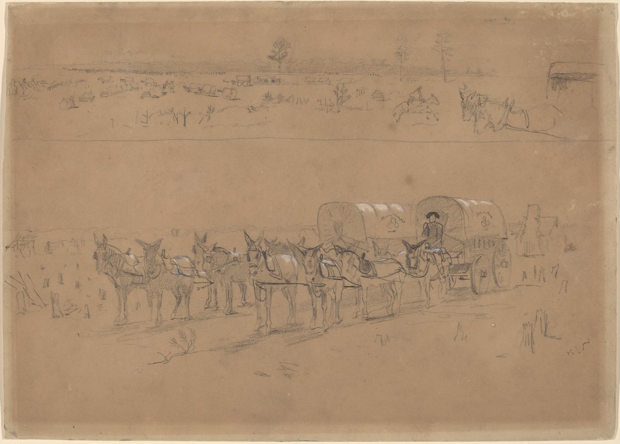 Tren de suministros, 1864 de Winslow Homer