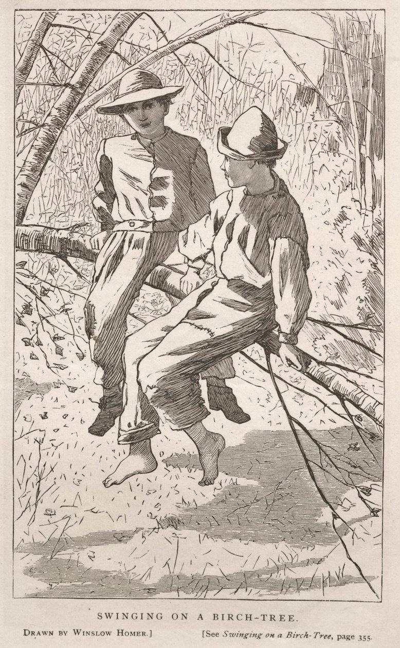 Columpiarse en un abedul de Winslow Homer