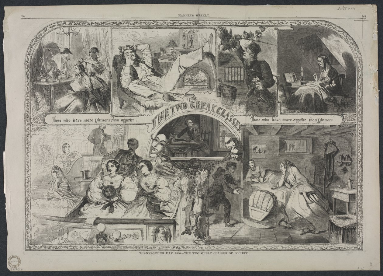 Día de Acción de Gracias, 1860 - Las dos grandes clases de la sociedad, 1860 de Winslow Homer