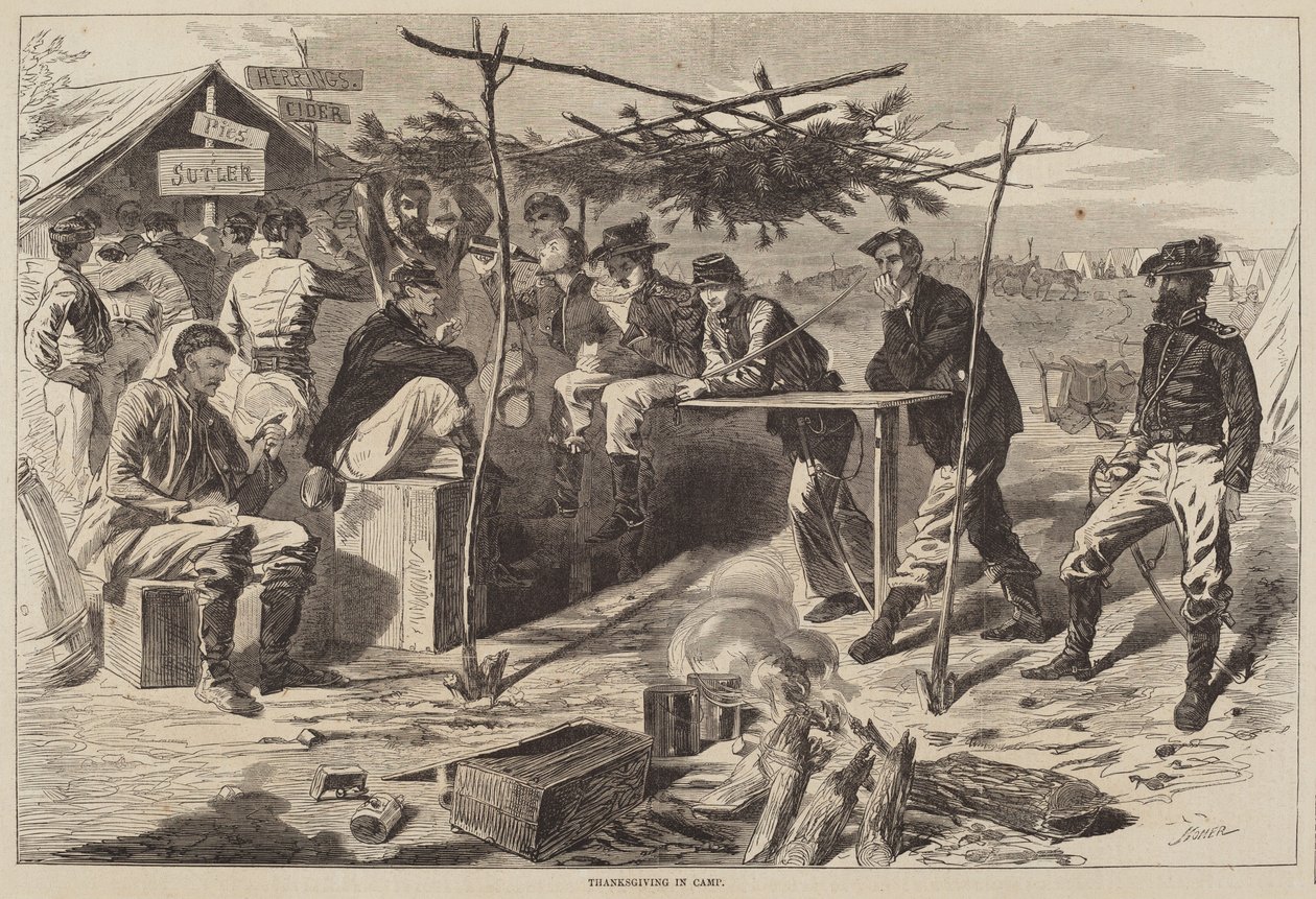 Acción de gracias en el campamento de Winslow Homer