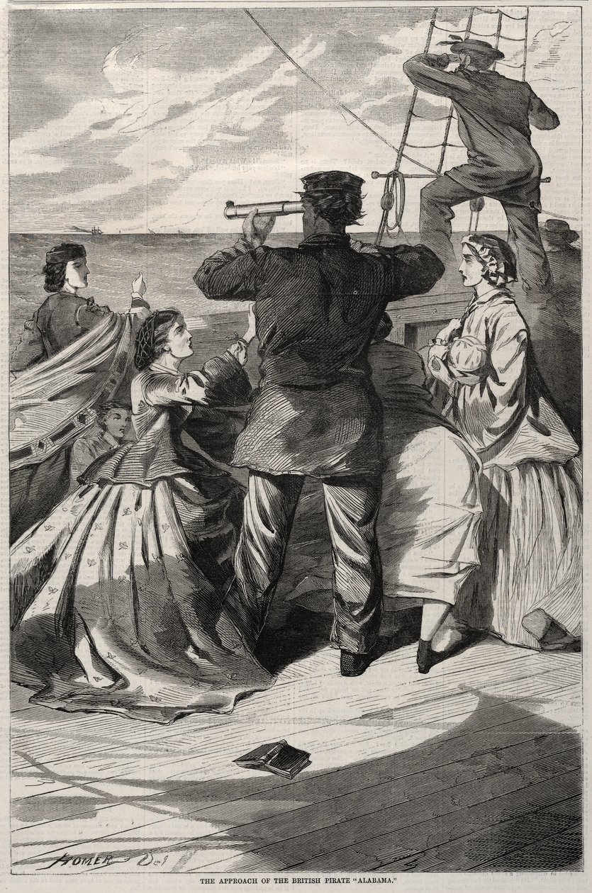 La llegada del barco pirata británico «Alabama» de Winslow Homer