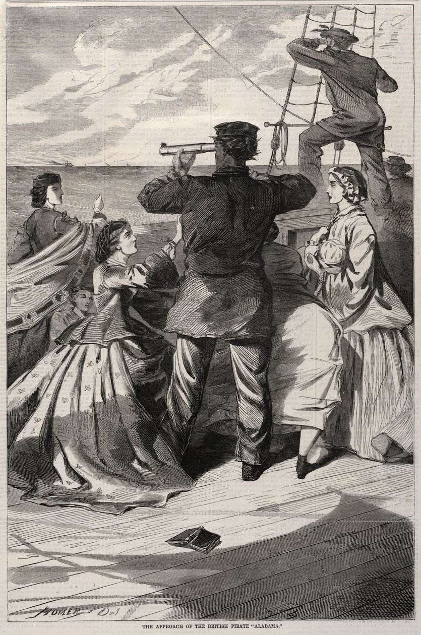 La aproximación del pirata británico Alabama, 1863 de Winslow Homer