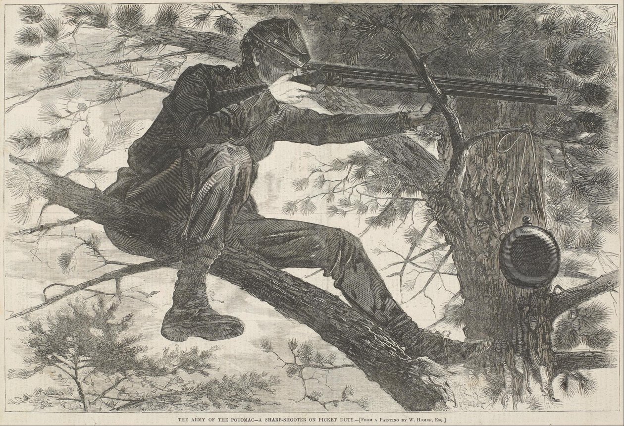 El Ejército del Potomac: un tirador de élite en servicio de vigilancia de Winslow Homer