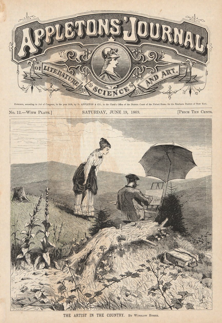 The Artist in the Country, ilustración de portada para Appleton de Winslow Homer