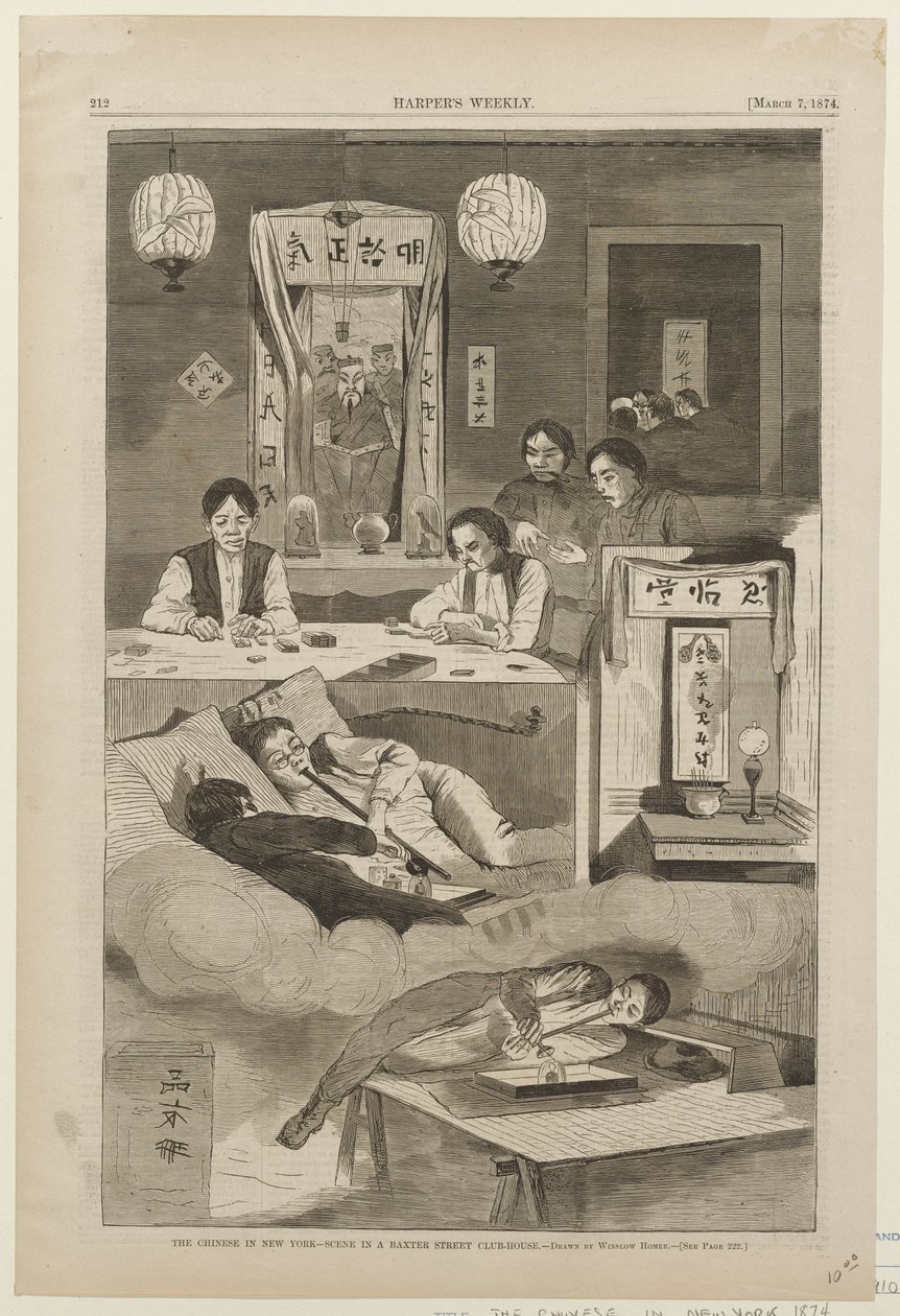 Los chinos en Nueva York: una escena en un club de la calle Baxter de Winslow Homer
