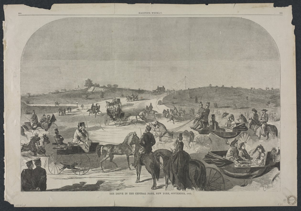 El paseo en Central Park, Nueva York, septiembre de 1860 de Winslow Homer