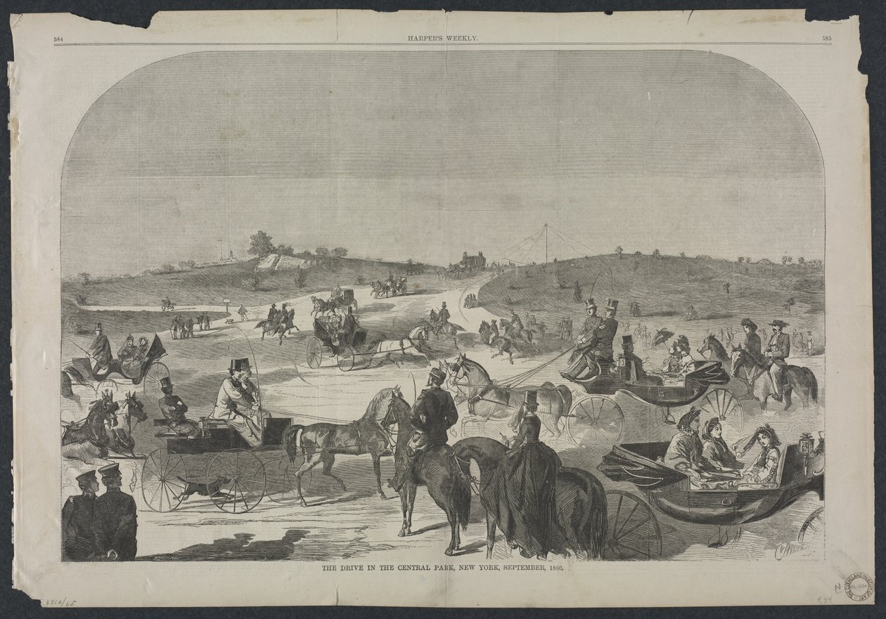 El Paseo en Central Park, Nueva York, septiembre de 1860, 1860 de Winslow Homer