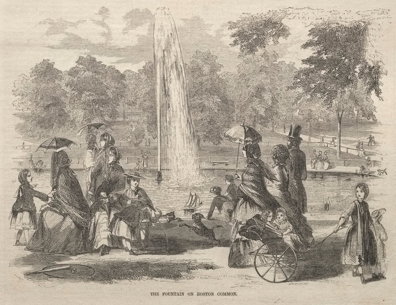 La fuente en Boston Common, 1857 de Winslow Homer
