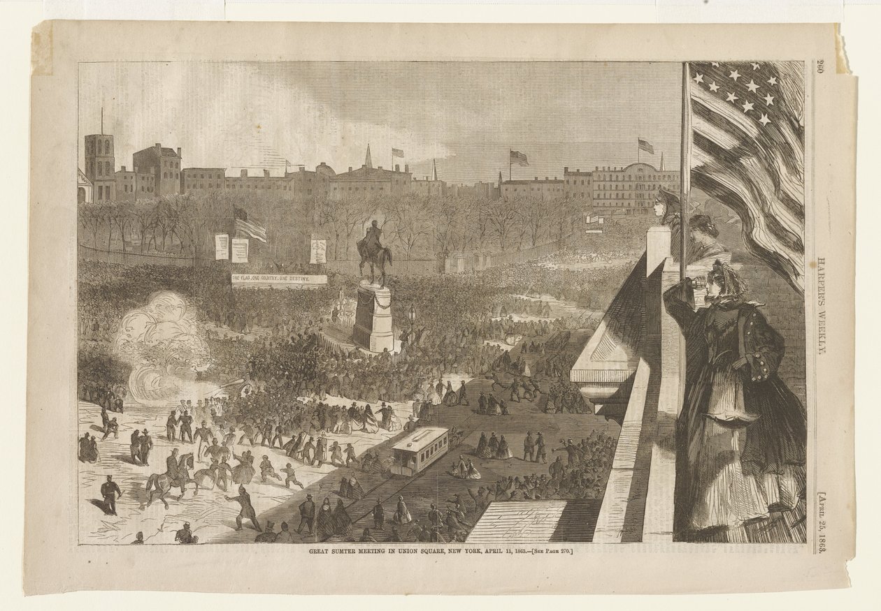 La Gran Reunión de Sumter en Union Square, Nueva York, 11 de abril de 1863 de Winslow Homer