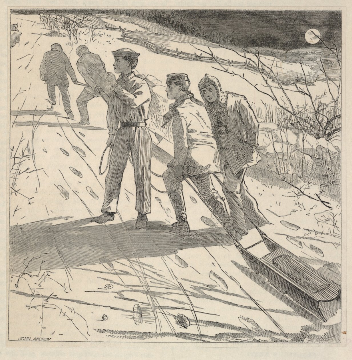 The Midnight Coast, de The Riverside Magazine for Young People, enero de 1867 de Winslow Homer