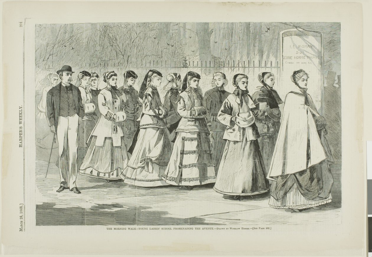 Paseo matutino-Escuela de señoritas por la avenida de Winslow Homer