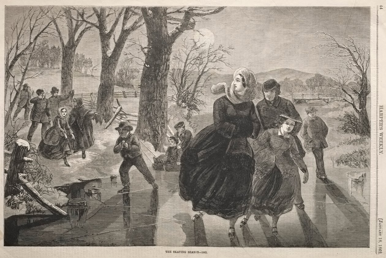 La temporada de patinaje - 1862 de Winslow Homer