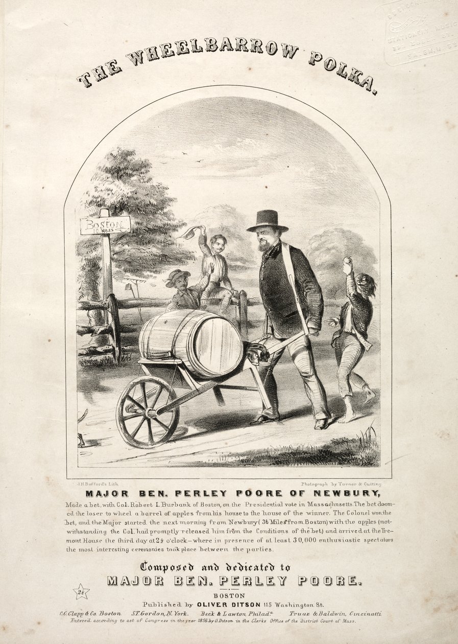 «The Wheelbarrow Polka» - Portada de la partitura de Winslow Homer