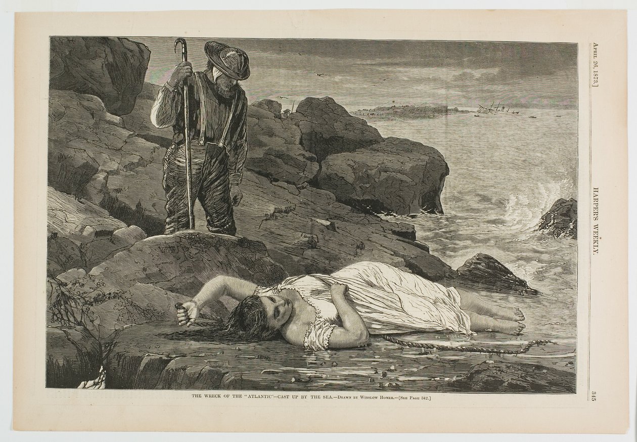 El naufragio del "Atlantic" - Desembarcado por el mar de Winslow Homer